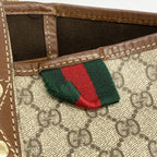 Gucci Tote GG Supreme Brown Champagne Gold — view 9