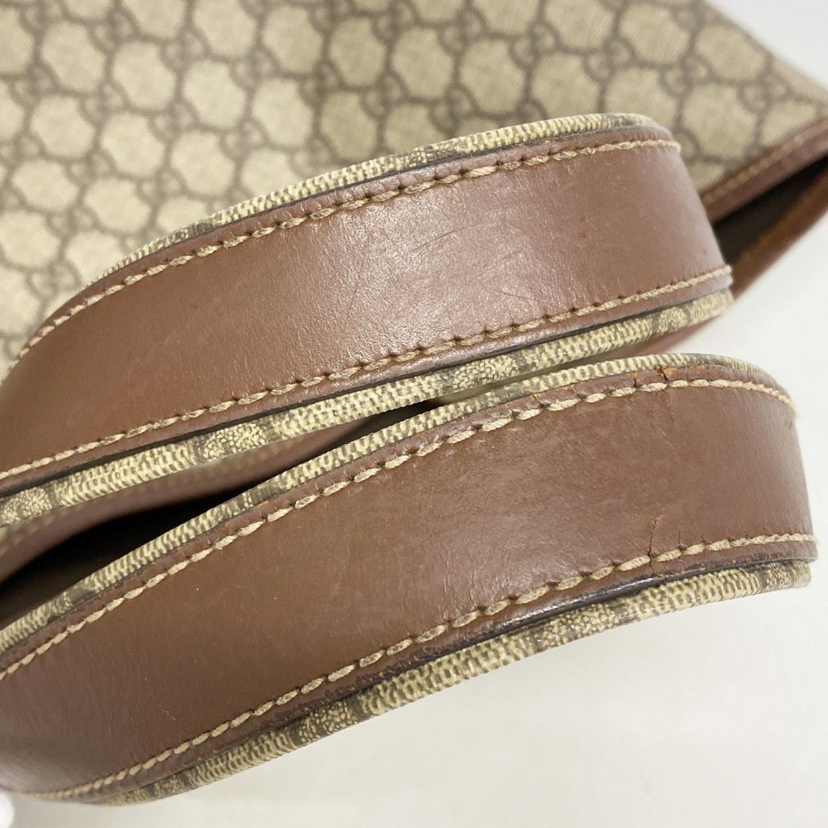 Gucci Tote GG Supreme Brown Champagne Gold — view 6