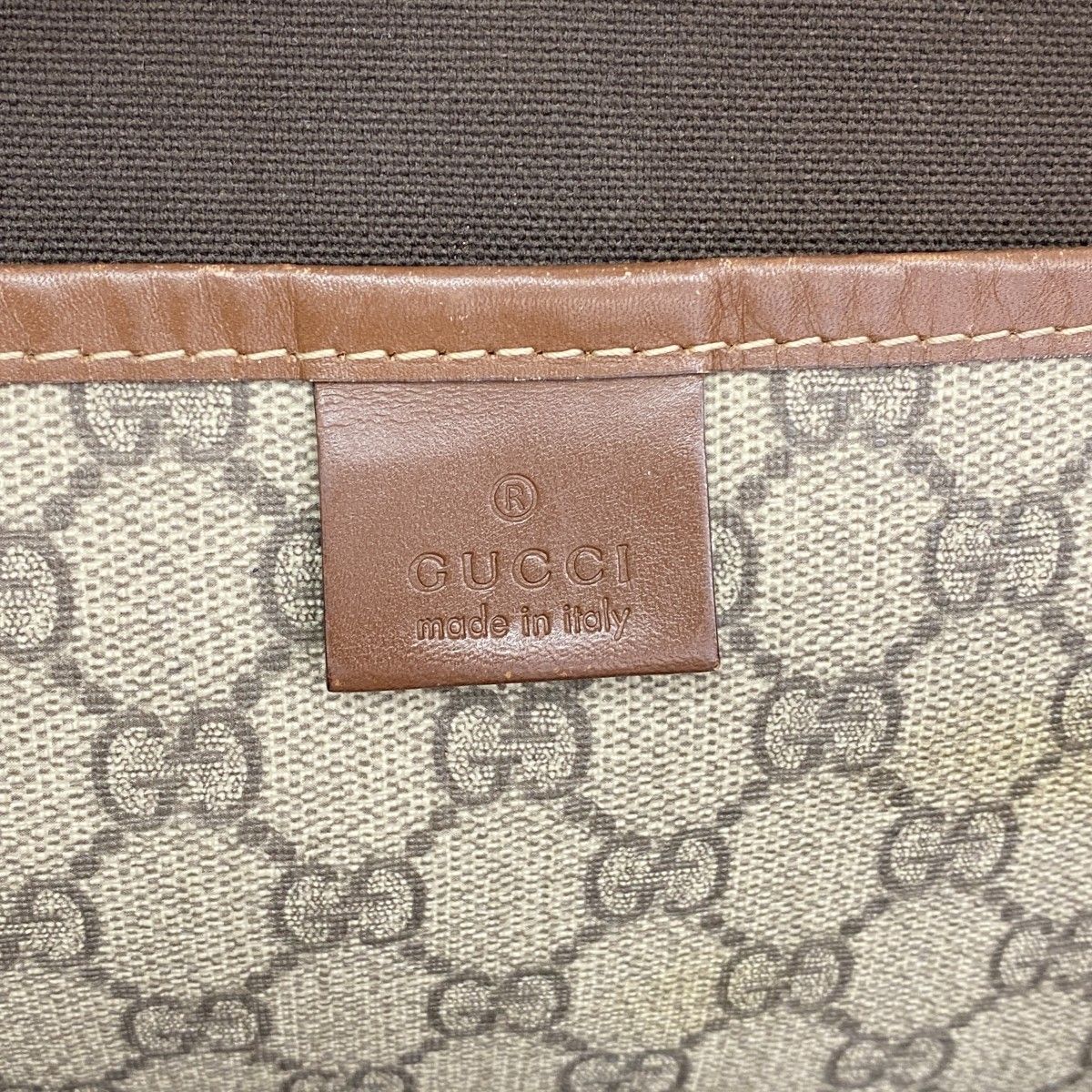 Gucci Tote GG Supreme Brown Champagne Gold — view 5