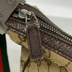 Gucci Shoulder Bag GG Canvas Sherry Line Brown Silver — view 8