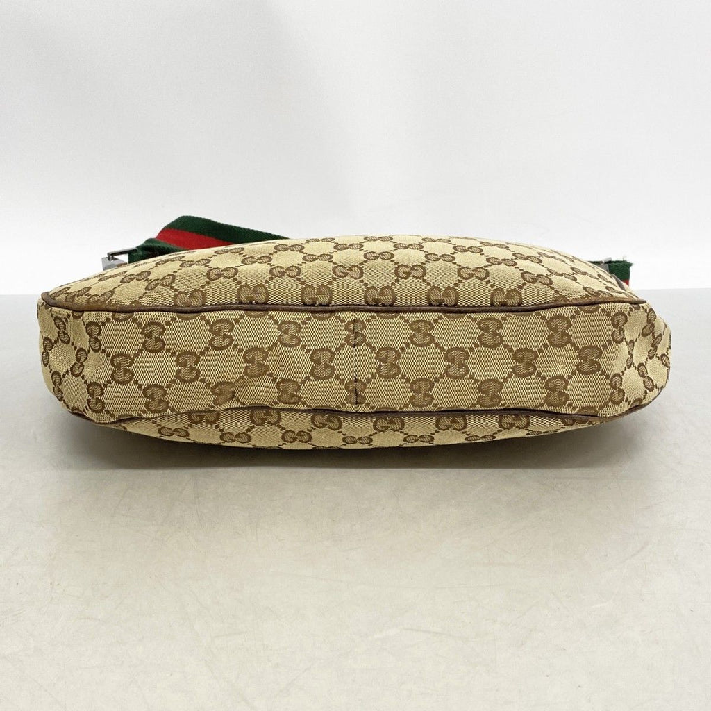 Gucci Shoulder Bag GG Canvas Sherry Line Brown Silver — view 3