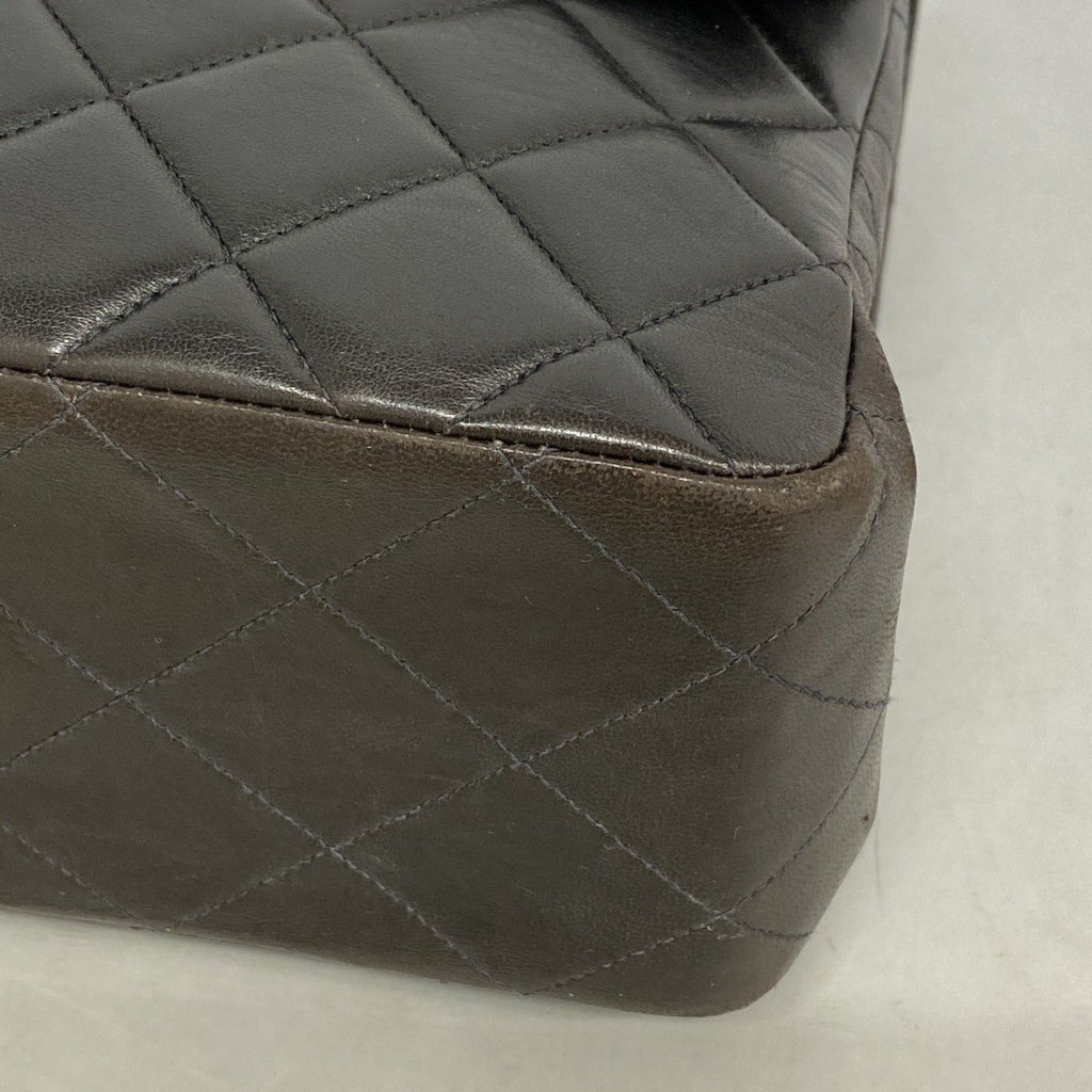 Chanel Shoulder Bag Deca Quilted Face Lambskin Black Gold — view 6
