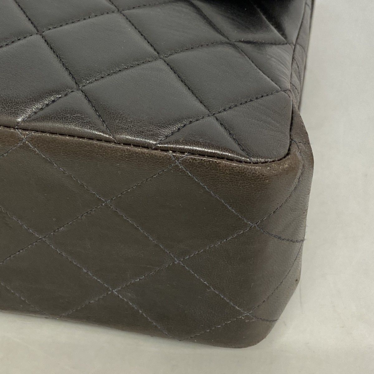 Chanel Shoulder Bag Deca Quilted Face Lambskin Black Gold — view 6