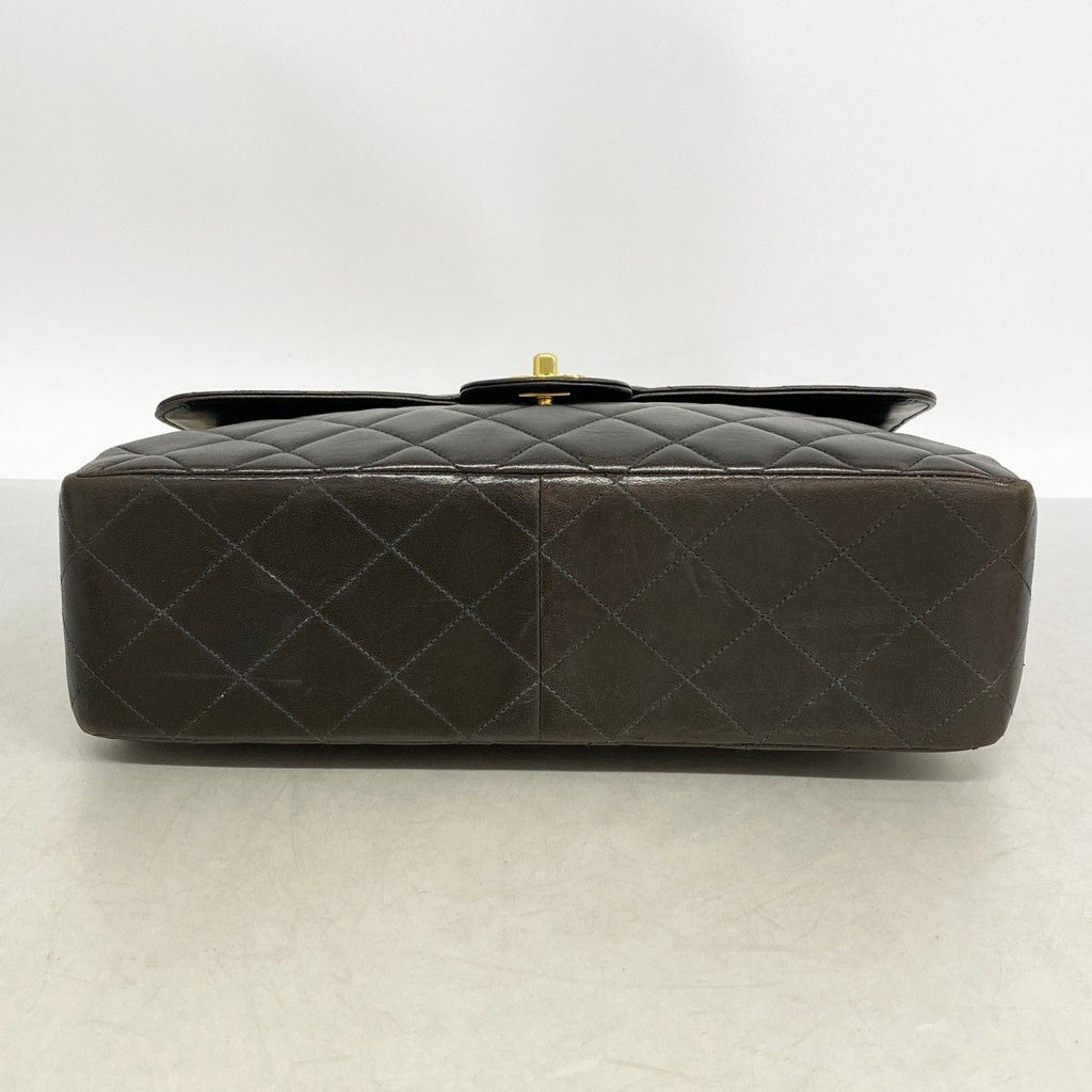Chanel Shoulder Bag Deca Quilted Face Lambskin Black Gold — view 3