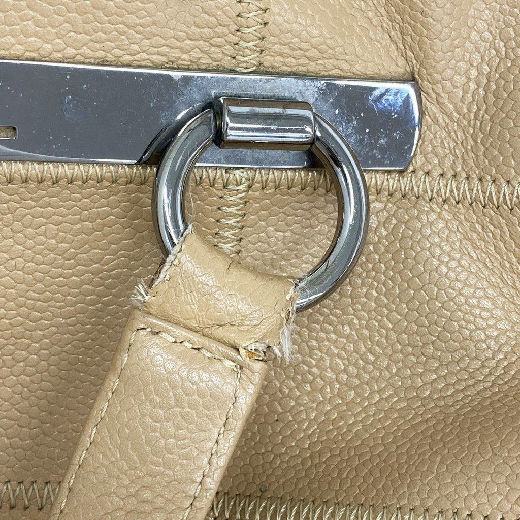 Chanel Handbag Choco Bar Caviar Leather Brown Silver — view 7
