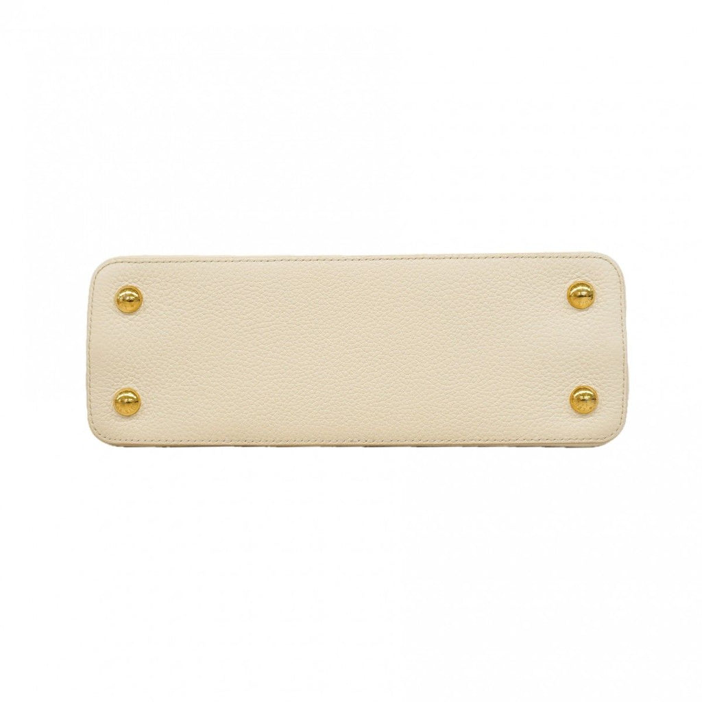 Louis Vuitton Handbag Taurillon Capucines MM Ivory Yellow 2-Way — view 3