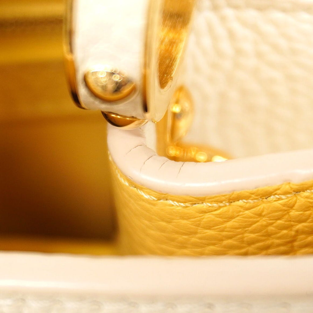 Louis Vuitton Handbag Taurillon Capucines MM Ivory Yellow 2-Way — view 6