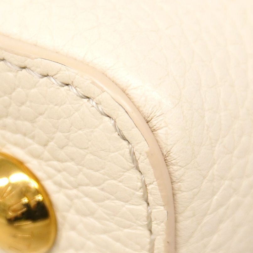 Louis Vuitton Handbag Taurillon Capucines MM Ivory Yellow 2-Way — view 7