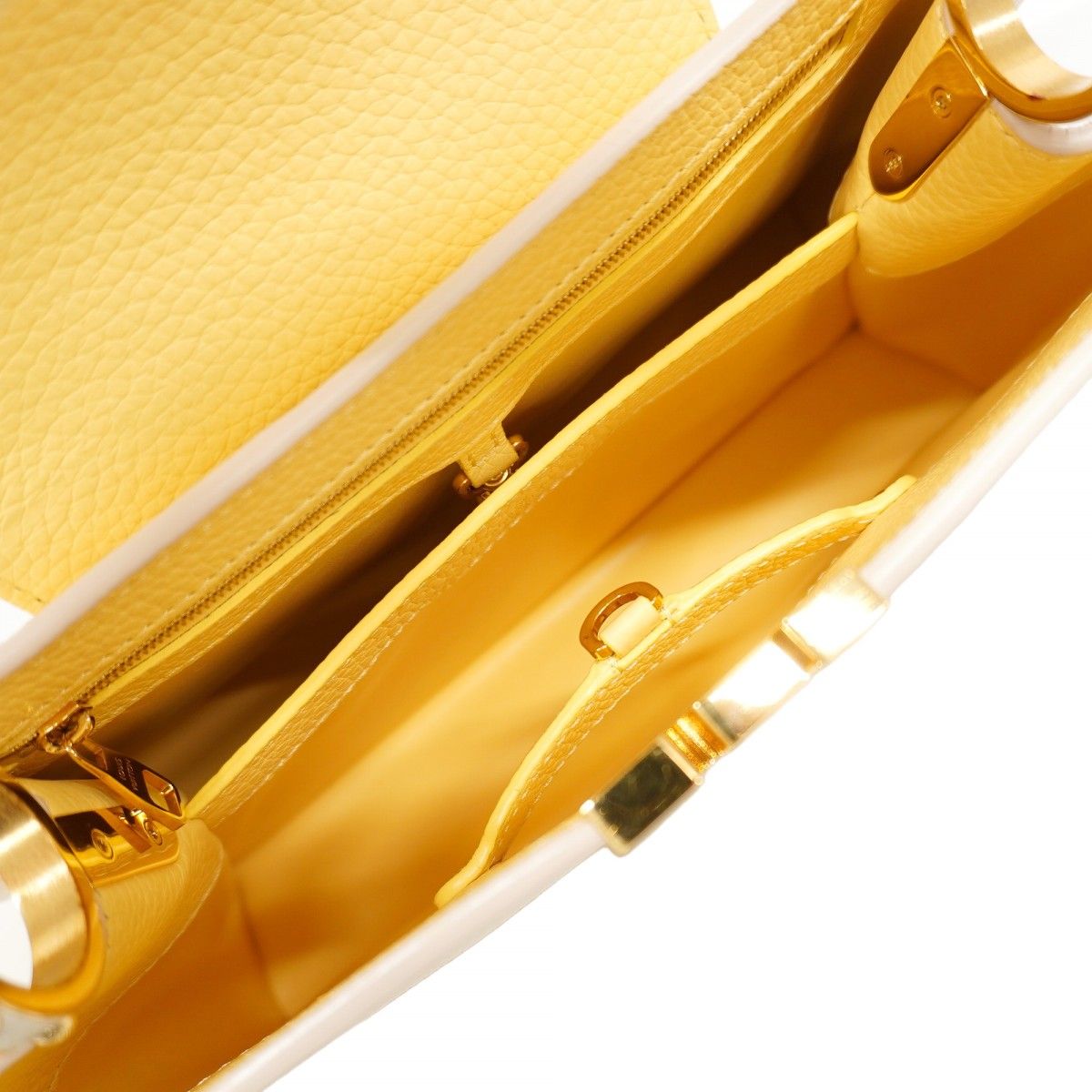 Louis Vuitton Handbag Taurillon Capucines MM Ivory Yellow 2-Way — view 4