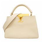 Louis Vuitton Handbag Taurillon Capucines MM Ivory Yellow 2-Way