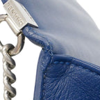 Chanel Shoulder Bag Coco Eyelet Leather Blue Silver — view 6