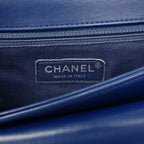 Chanel Shoulder Bag Coco Eyelet Leather Blue Silver — view 5