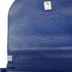Chanel Shoulder Bag Coco Eyelet Leather Blue Silver — view 8