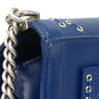 Chanel Shoulder Bag Coco Eyelet Leather Blue Silver — view 7