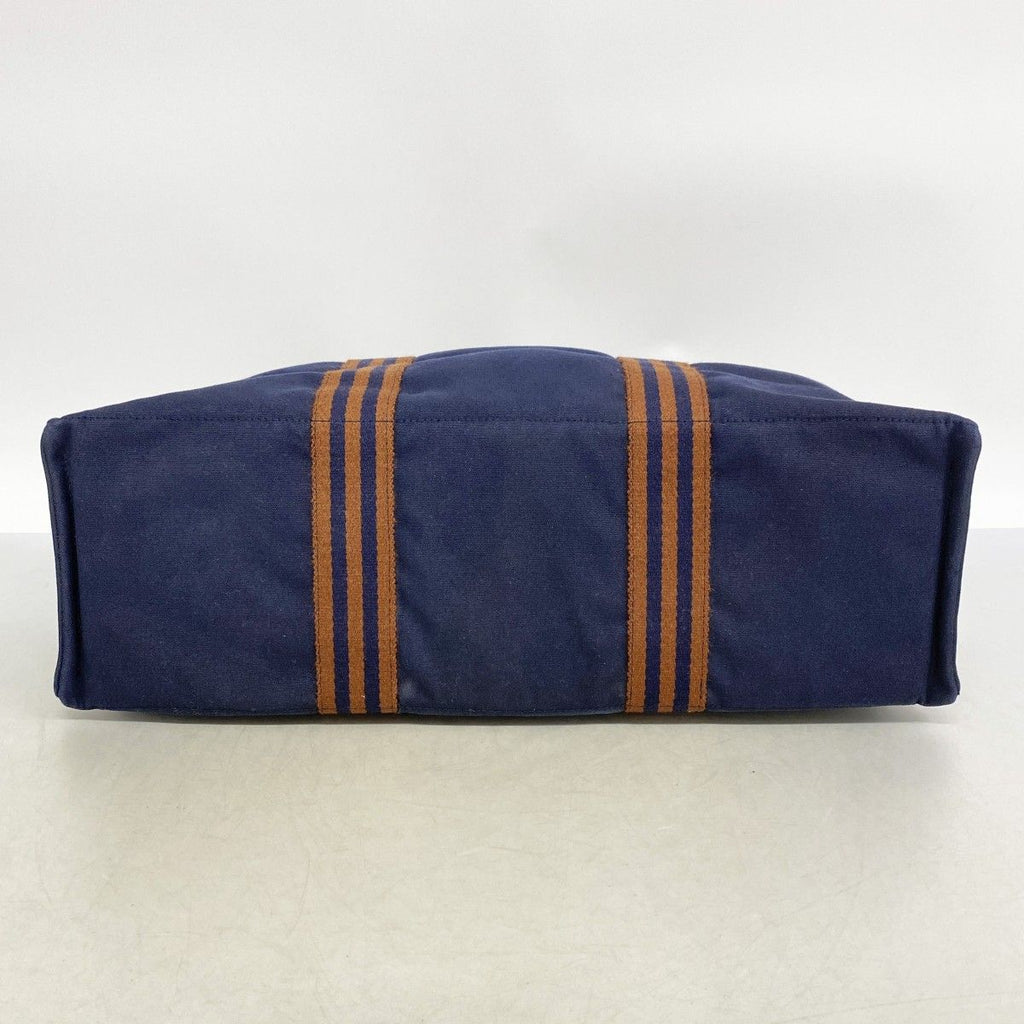 Hermes Tote Fourre Tout GM Canvas Navy Silver — view 3