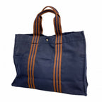 Hermes Tote Fourre Tout GM Canvas Navy Silver