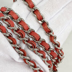 Chanel Shoulder Bag Mini Quilted Lambskin Red Silver — view 7