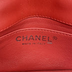 Chanel Shoulder Bag Mini Quilted Lambskin Red Silver — view 5