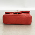 Chanel Shoulder Bag Mini Quilted Lambskin Red Silver — view 3
