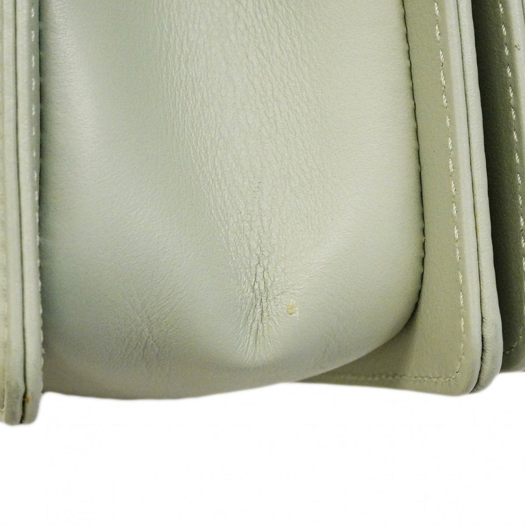 Chanel Shoulder Bag Boy Stitch Lambskin Light Green Gold — view 7
