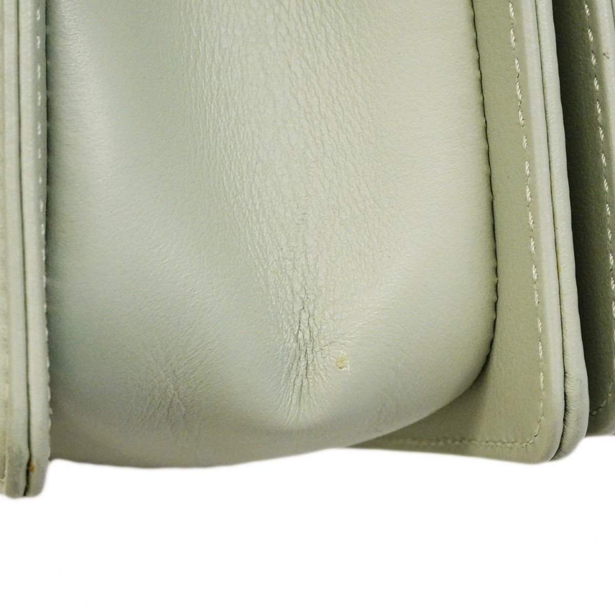 Chanel Shoulder Bag Boy Stitch Lambskin Light Green Gold — view 7
