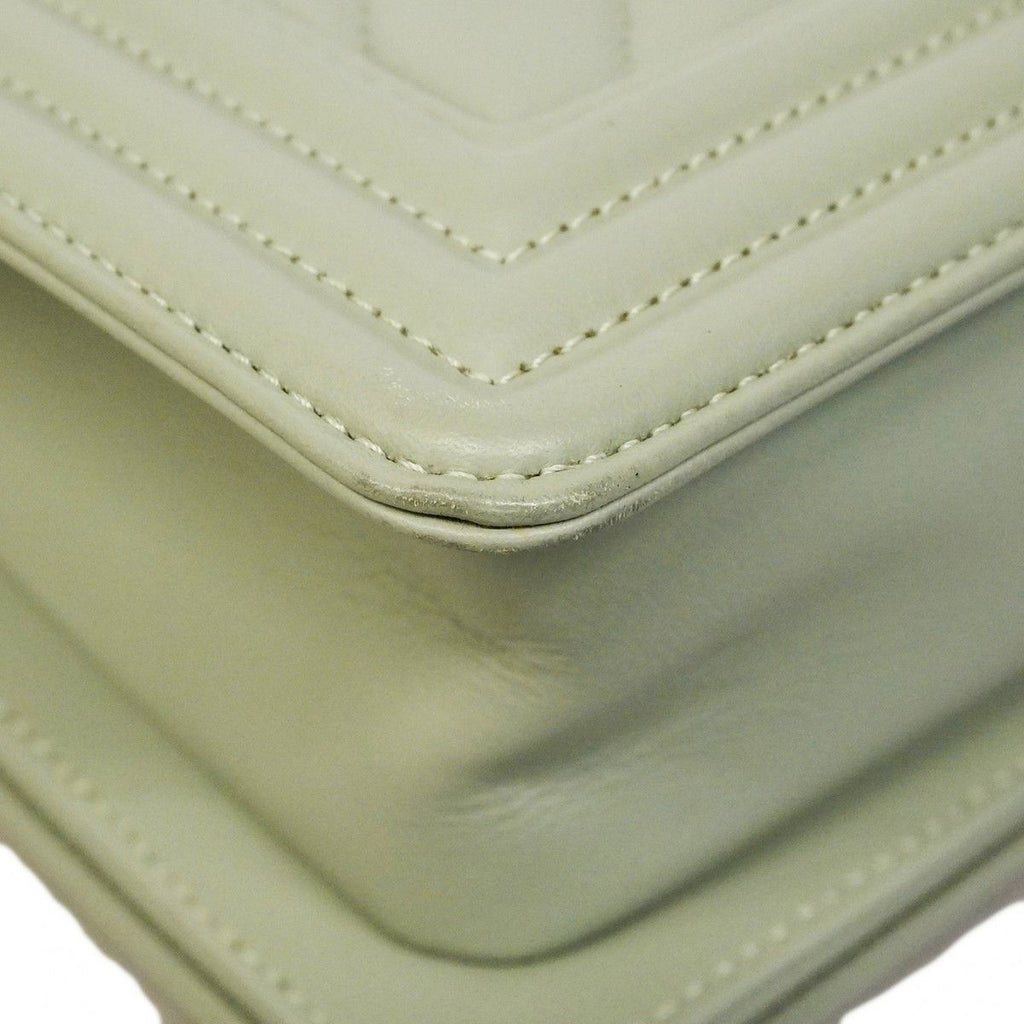 Chanel Shoulder Bag Boy Stitch Lambskin Light Green Gold — view 6
