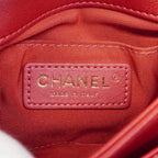Chanel Handbag Quilted Leather Red Champagne Gold 2-Way — view 5