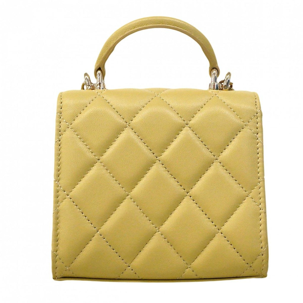 Chanel Handbag Quilted Lambskin Beige Champagne Gold 2-Way — view 8