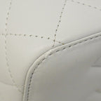 Chanel Vanity Bag Quilted Lambskin Light Gray Champagne Gold 2-Way — view 6