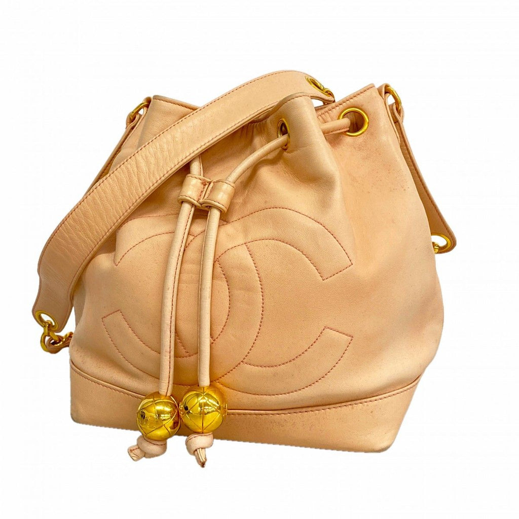 Chanel Shoulder Bag Lambskin Pink Gold
