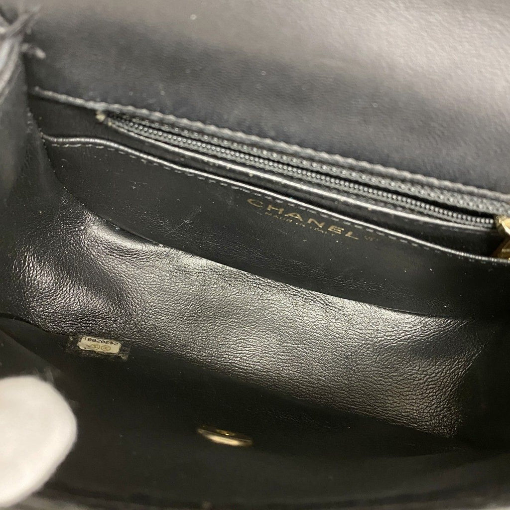 Chanel Pochette Stitch Lambskin Black Gold Handbag — view 4
