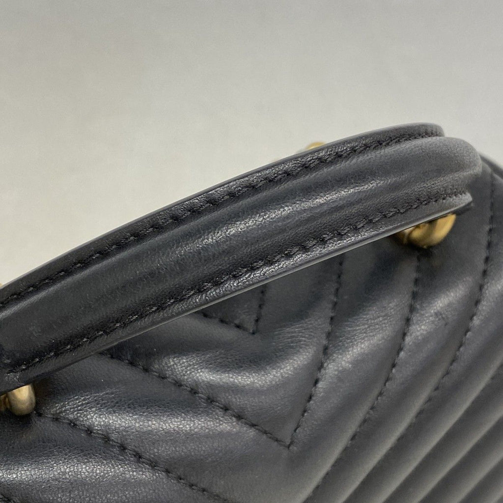 Chanel Pochette Stitch Lambskin Black Gold Handbag — view 8