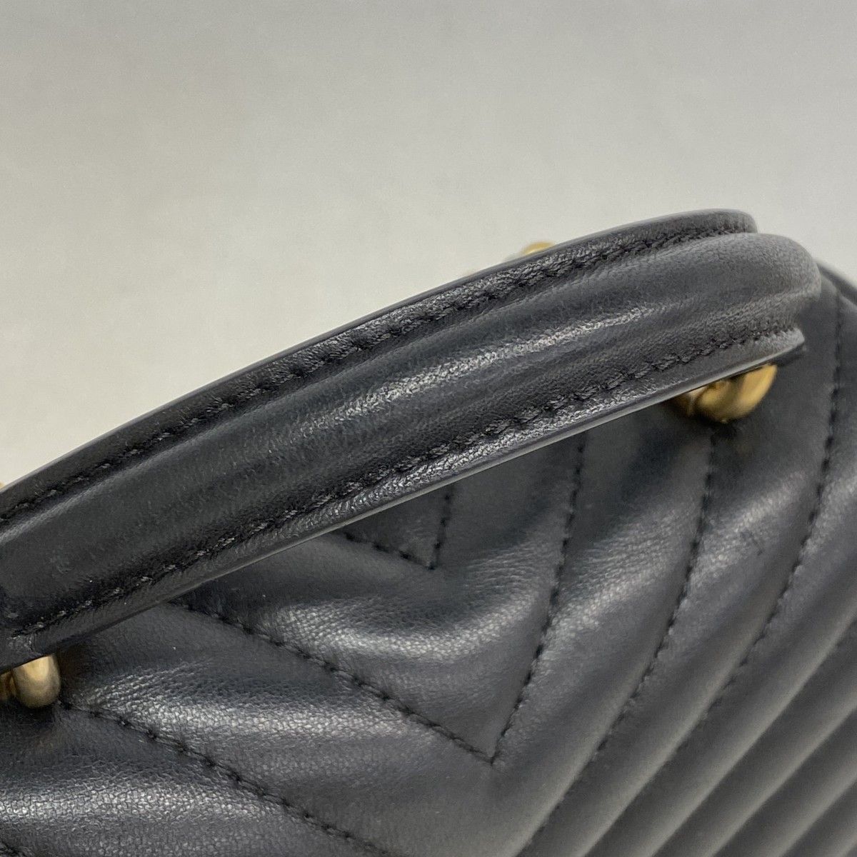 Chanel Pochette Stitch Lambskin Black Gold Handbag — view 8
