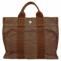 Hermes Tote Her Line PM Canvas Brown Silver