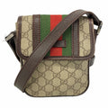 Gucci Shoulder Bag GG Supreme Beige Brown Silver