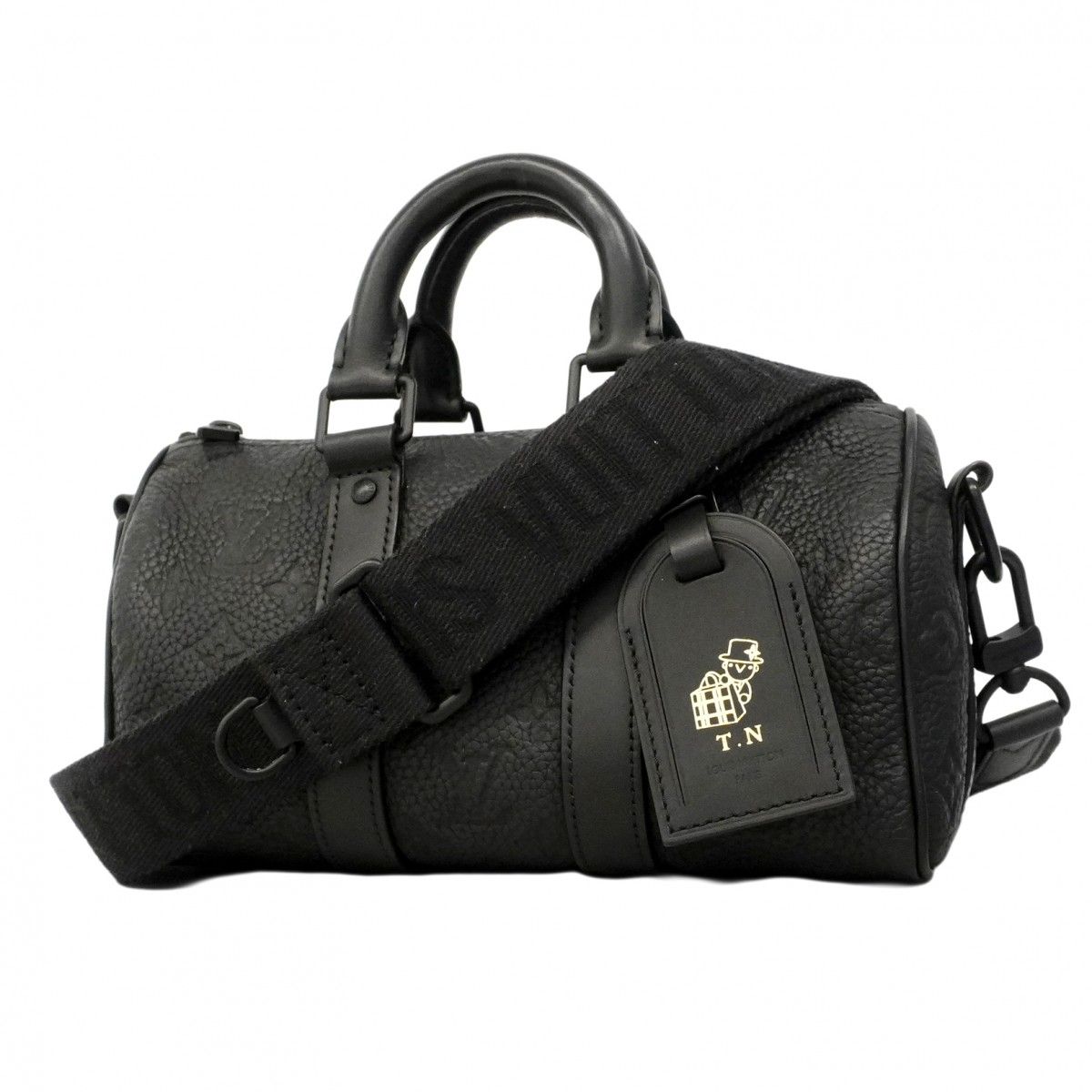 Louis Vuitton Handbag Monogram Taurillon Keepall Bandouliere 25 Black 2-Way