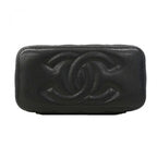 Chanel Vanity Bag Quilted Caviar Leather Black Champagne Gold — view 3