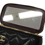 Chanel Vanity Bag Quilted Caviar Leather Black Champagne Gold — view 6