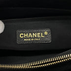 Chanel Chain Tote Quilted Caviar Leather Black Gold — view 5