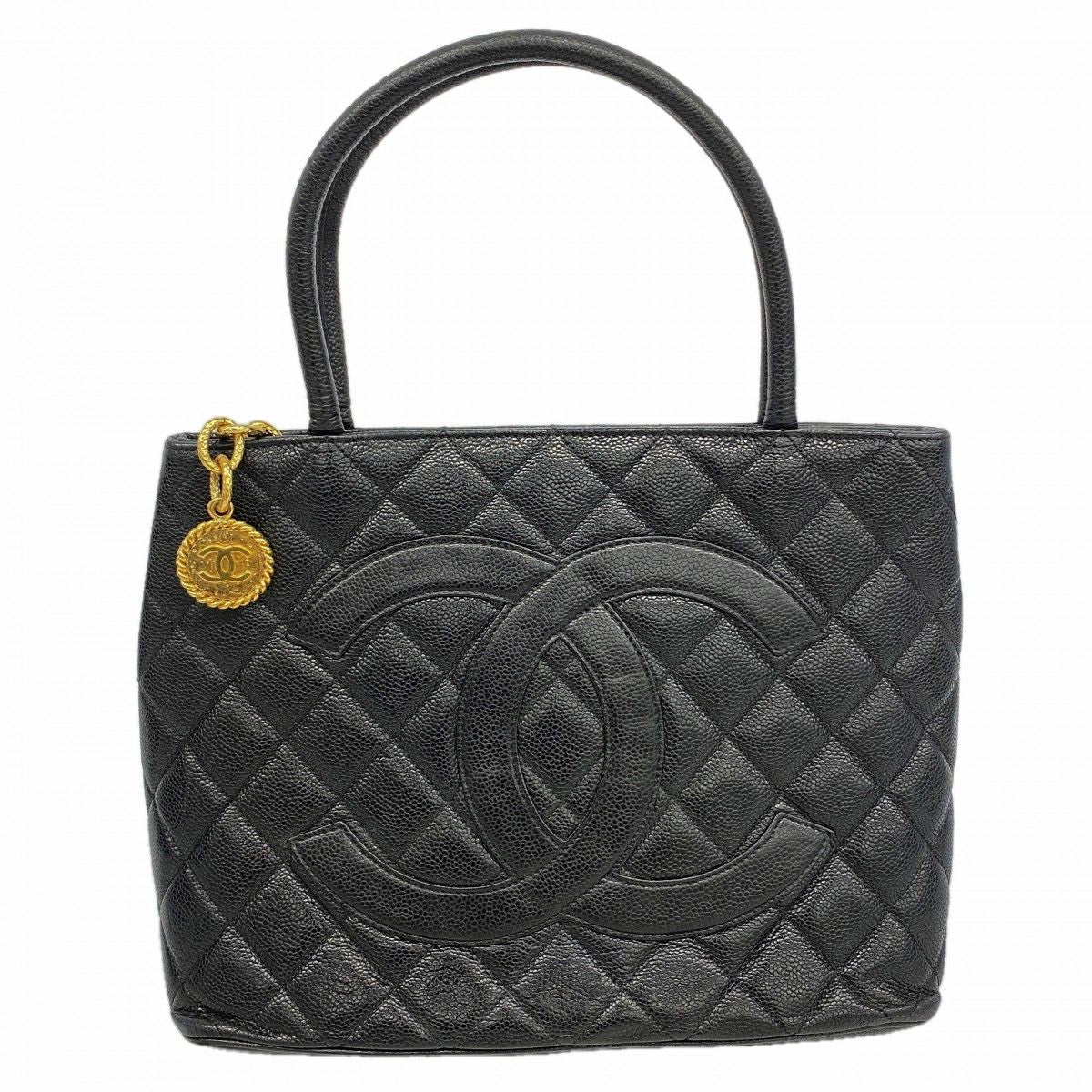 Chanel Tote Reissue Caviar Leather Black Gold