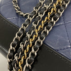 Chanel Shoulder Bag Gabrielle Calf Navy Black Gold Silver — view 9