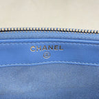 Chanel Pochette CC Filigree Caviar Leather Blue Champagne Gold Handbag — view 5