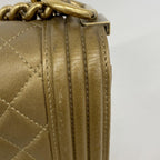 Chanel Shoulder Bag Boy Lambskin Brown Gold — view 8