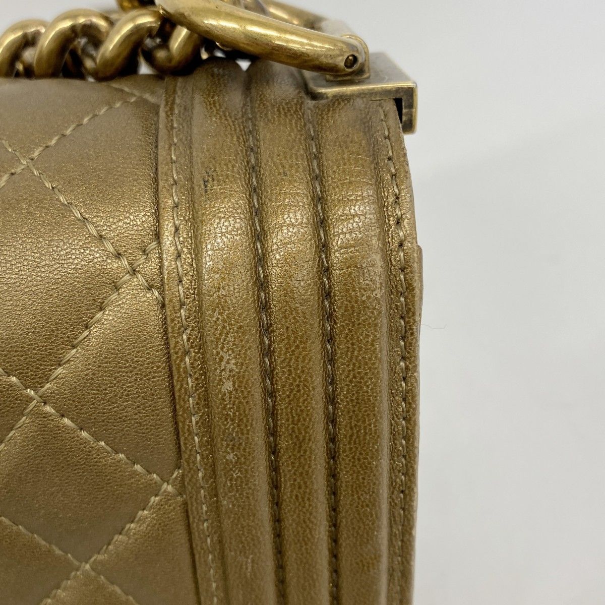 Chanel Shoulder Bag Boy Lambskin Brown Gold — view 8