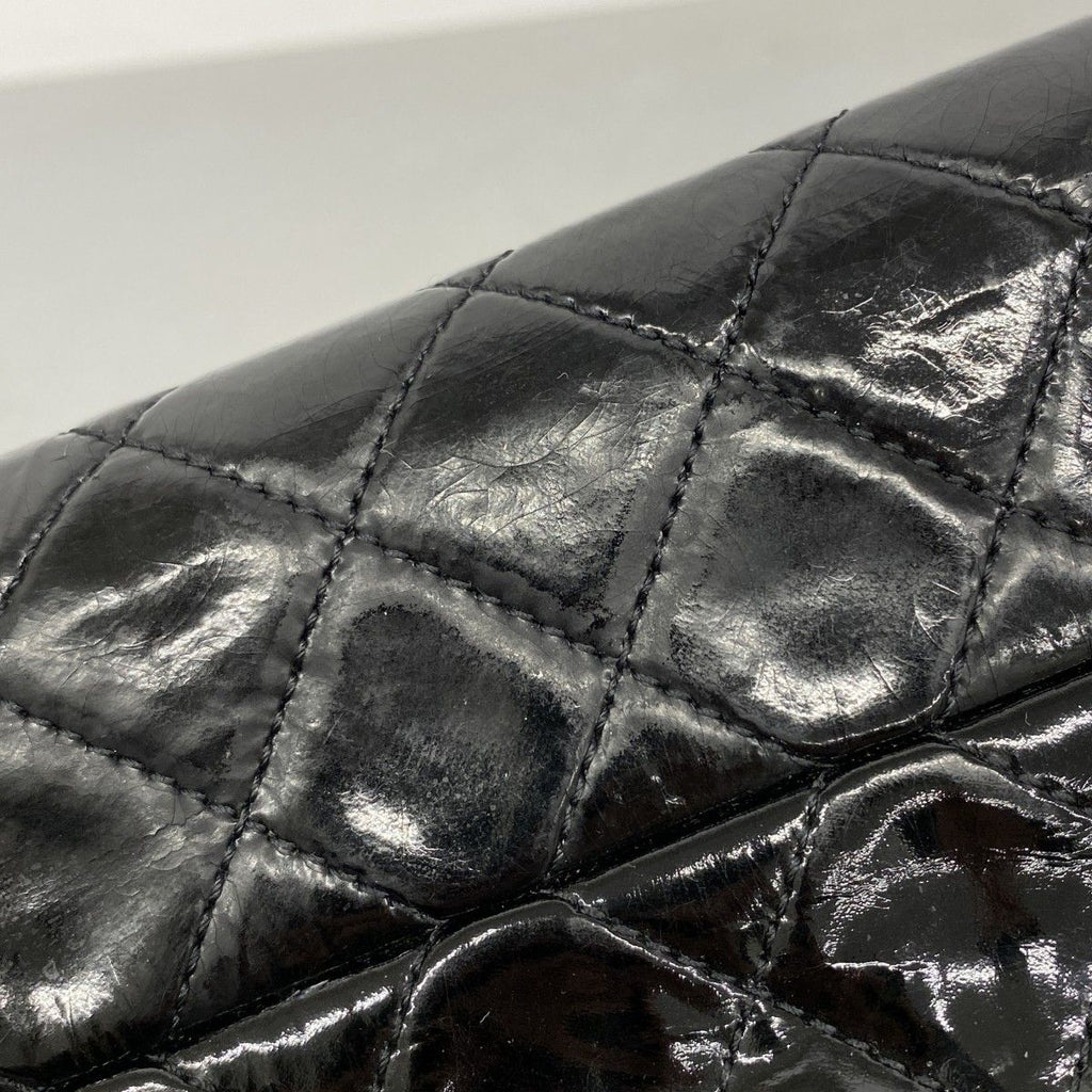 Chanel Shoulder Bag Mademoiselle Patent Leather Black Silver — view 8