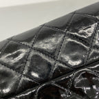 Chanel Shoulder Bag Mademoiselle Patent Leather Black Silver — view 8