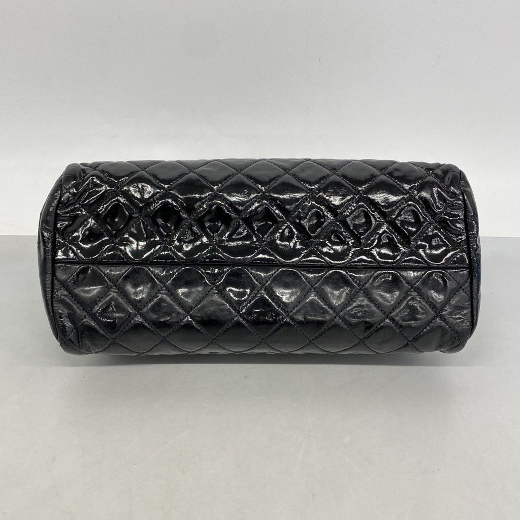 Chanel Shoulder Bag Mademoiselle Patent Leather Black Silver — view 3