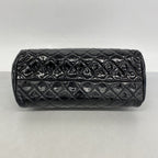 Chanel Shoulder Bag Mademoiselle Patent Leather Black Silver — view 3