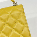 Chanel Handbag Mini Quilted Lambskin Yellow Champagne Gold 2-Way — view 8