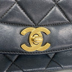 Chanel Shoulder Bag Diana Lambskin Black Gold — view 9